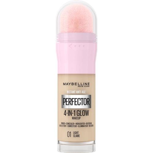 Maybelline Instant Anti-Age Perfector 4-in-1 Glow Makeup Πολυχρηστικό Makeup για Λαμπερή Επιδερμίδα με Σφουγγαράκι 20ml - 01 Light